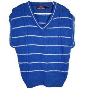 Vintage 80s Angora Silk Sweater Women Medium Retro Stripe Knit Shirt Top Casual